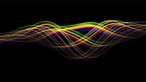 Colorful Light Waves Abstract Digital Art Background. Stock Illustration