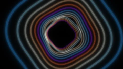 Colorful light waves create abstract tunnel effect in Stock Footage 339458505