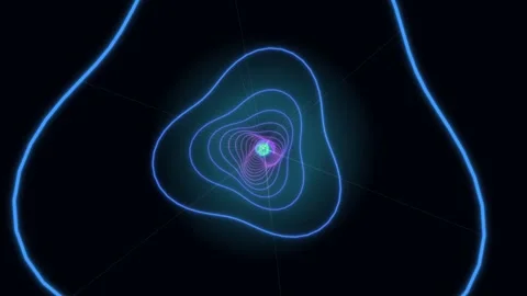 Colorful light waves create a dynamic motion in abstract space Stock Footage 336995581