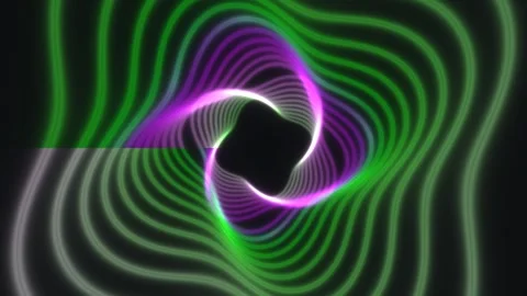 Colorful light waves create a dynamic visual pattern in motion Stock Footage 340253302
