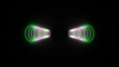 Colorful light waves create patterns in dark space Stock Footage 339327933