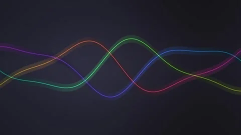 Colorful light waves on dark background create dynamic Stock Footage 339590062