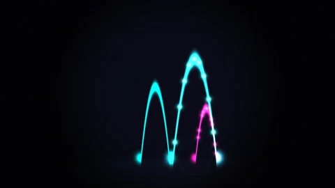 Colorful light waves forming patterns in dark background Stock Footage 338444532