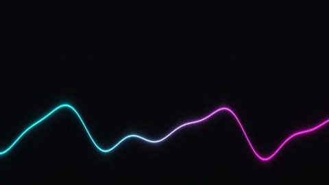Colorful light waves move across a dark background Stock Footage 339074409