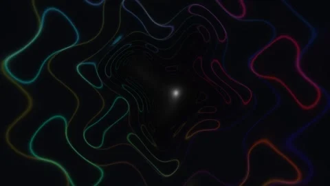 Colorful light waves moving in a circular pattern through Stock Footage 337963660