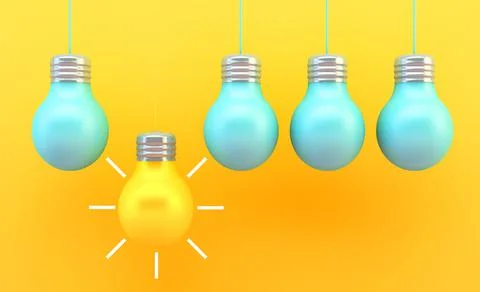 Colorful lightbulbs concept Illustrazione stock