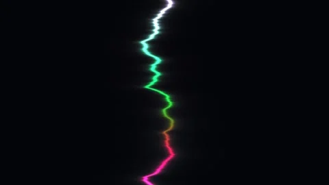 Colorful lightning bolt in dark background creates visual Stock Footage 338187261