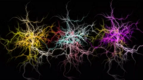 Colorful lightning field motion graphics with night background Stock Footage 217905827