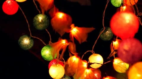 Colorful lights chain Video stock 12712236