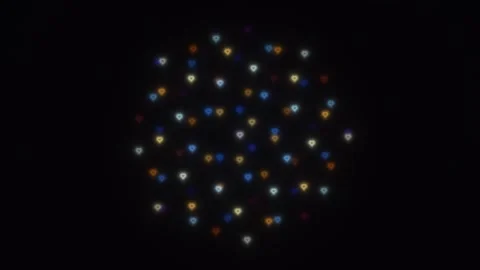 Colorful lights create a bright display on dark background Stock Footage 338233256