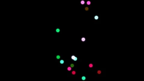 Colorful lights create patterns in dark space at night Stock Footage 338183063