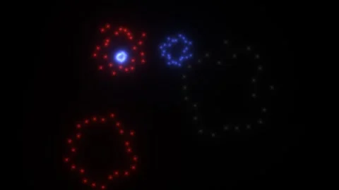 Colorful lights create patterns in dark space Stock Footage 338223739