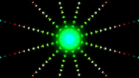 Colorful lights create patterns in a dark space Stock Footage 338291562