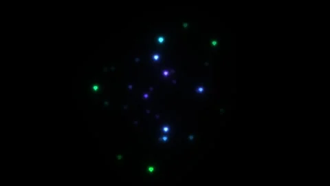 Colorful lights create patterns in dark space with glowing Stock Footage 338318436