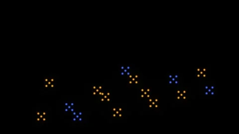 Colorful lights create patterns in dark background at night Stock Footage 339348164