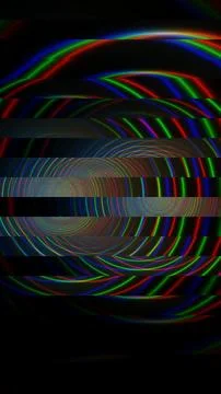 Colorful lights create patterns in a dark space at night time Stock Illustration