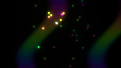 Colorful lights dance in dark background with abstract wave patterns Stock Footage 340188532