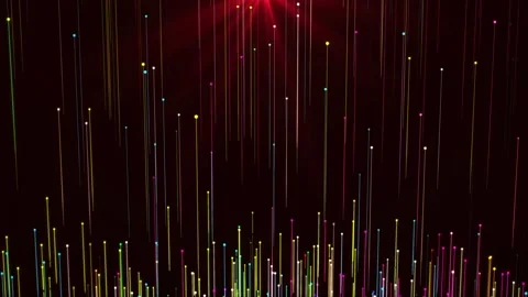 Colorful lights fall down over dark background in dynamic motion Stock Footage 327522991