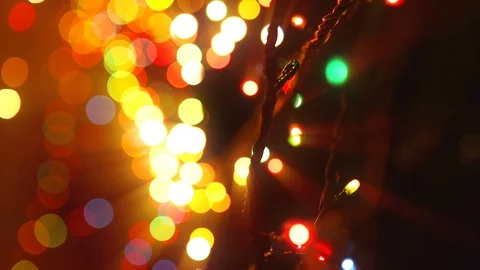 Colorful lights. Festive mood. Abstract blurred Background. Festive lights cl Video stock 126285853