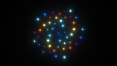 Colorful lights form a bright pattern in a dark space Stock Footage 338202147