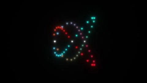 Colorful lights form patterns in dark background 動画素材 338322674