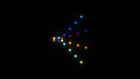 Colorful lights forming an arrow shape in a dark background Stock Footage 339368364