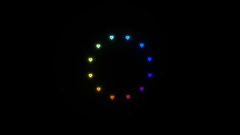 Colorful lights forming a circular pattern on a dark Stock Footage 339375332