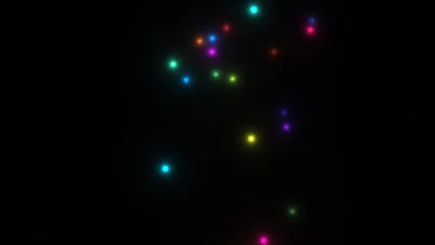 Colorful lights move through dark space with a glowing Video stock 338190235