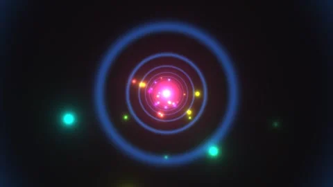 Colorful lights moving in circular patterns with a dark Stock Footage 339061291