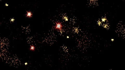 Colorful lights, multiple fireworks explosion, holiday night sky Stock Footage 83635714