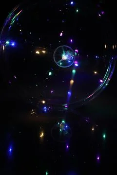 Colorful lights reflection of balloon Stock Photos