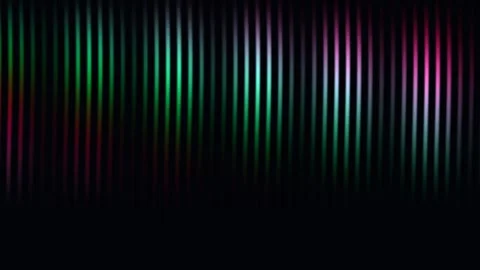 Colorful lights shine through vertical lines in a dark Stock Footage 338331159