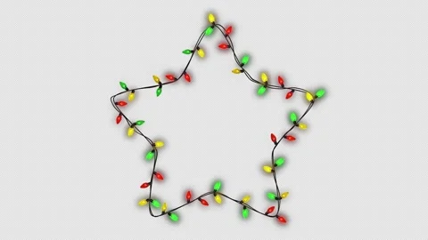 Colorful Lights Star Overlay Frame 库存影片 348024358