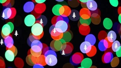 Colorful lights with tree and star Stock Footage 70361274