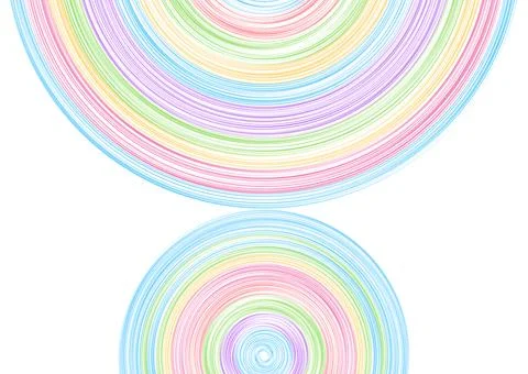 Colorful linear circles abstract geometric tech background Stock Illustration