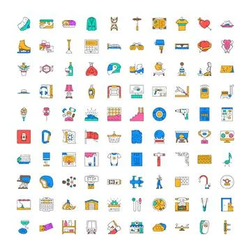 Colorful linear vector icons collection for activity and lifestyle Ilustração Stock