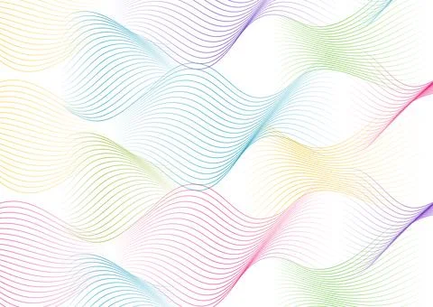 Colorful linear waves pattern elegant abstract background Illustrazione stock