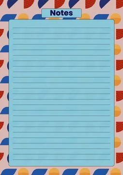 Colorful Lined Notes Page Template for Writing and Planning Stock Illustration