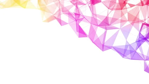 Colorful lines and triangles connected on a white background Video stock 98200892