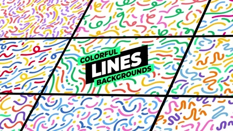 Colorful Lines Backgrounds 库存 After Effects
