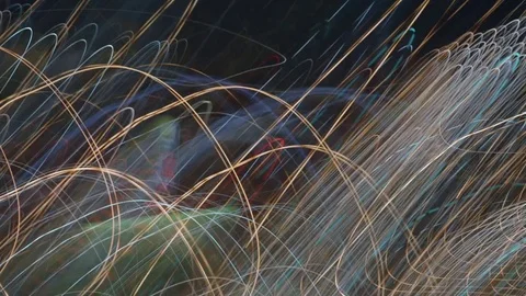 Colorful lines chaotic move Stock Footage 82565986