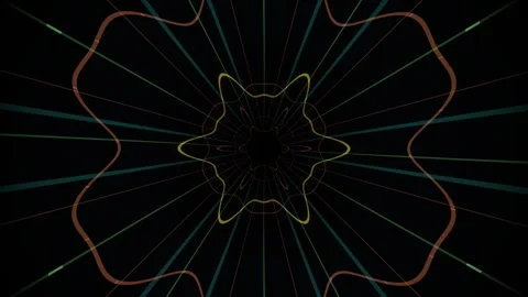 Colorful lines create abstract pattern on dark background Stock Footage 340292113