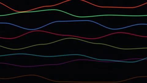 Colorful lines create patterns on a dark background in Stock Footage 338206843