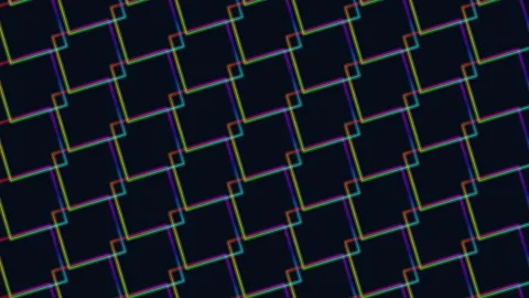 Colorful lines in diamond pattern striking black and white tiling effect Stock Footage 275595857