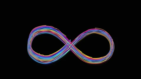 Colorful lines draw moving infinity sign. 動画素材 152106276