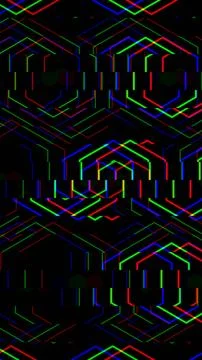 Colorful lines form geometric patterns in digital art piece 스톡 일러스트