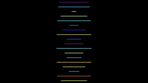 Colorful lines move vertically across a dark background Stock Footage 338993591