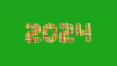 Colorful lines waving effect in 2024 letters Stock Footage 246038250