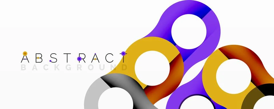 Colorful linked circles create dynamic abstract composition. Modern design Stock Illustration
