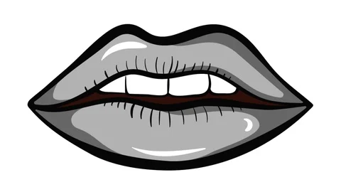 Colorful lips on white background Stock Footage 112007296